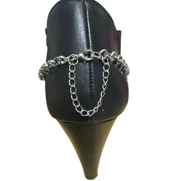 Womens Boot Chain Silver Tone with 7 circles. Homemade Brand New 14” NWT - Picture 2 of 6